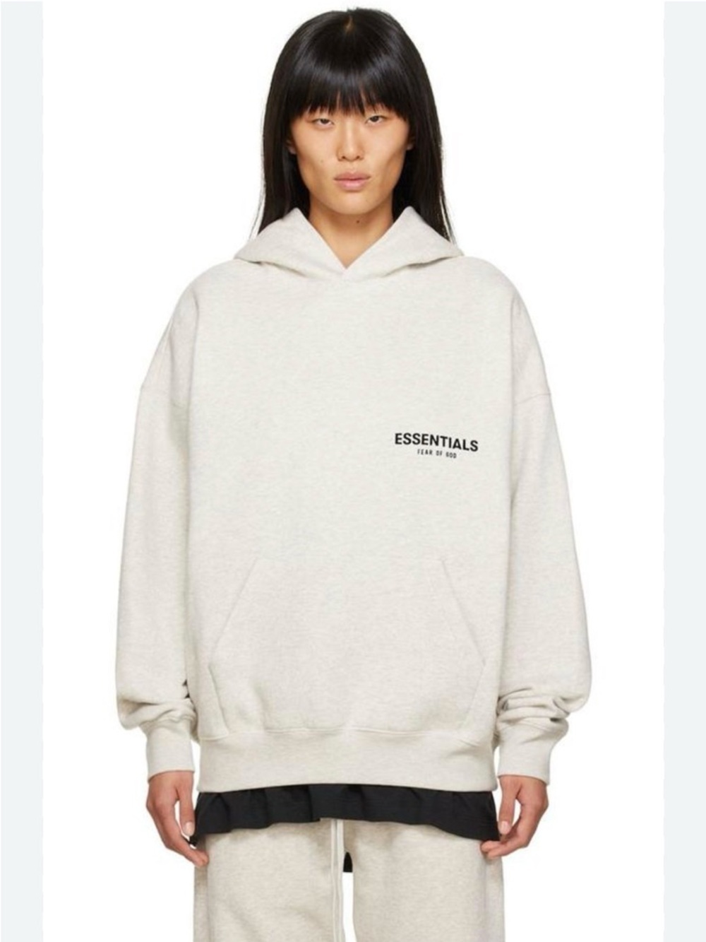 Essentials Fear of God Light Oatme Hoodie with Black Logo Unisex size Small - Picture 16 of 16